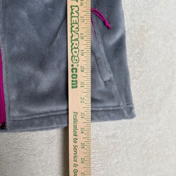 The North Face Gray Osito Teddy Fleece Jacket Pink Asymmetrical Zipper Women's S - Picture 5 of 8